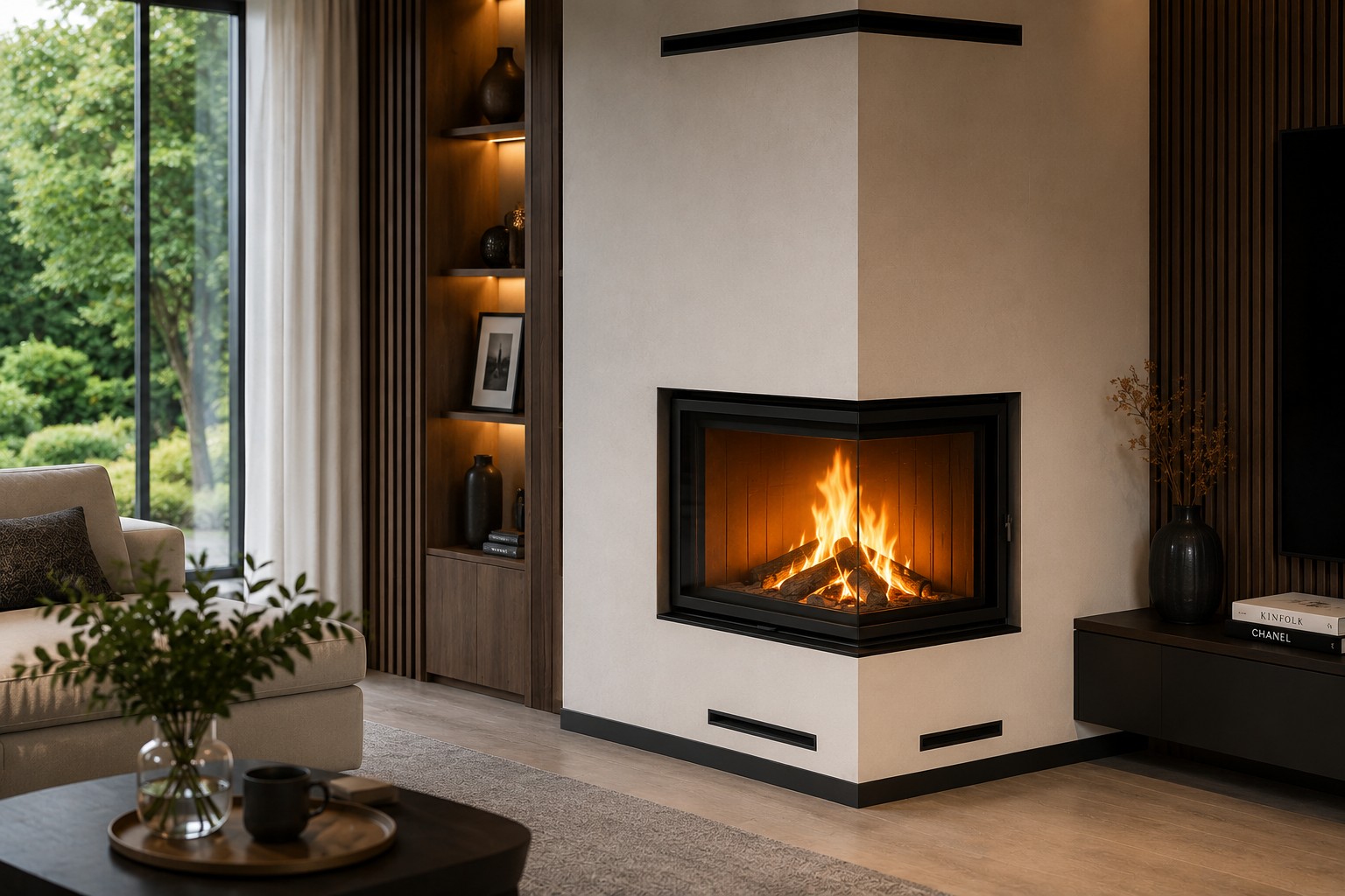 Каминная топка KFD ECO MAX 7 L/R STANDARD D в современном интерьере
